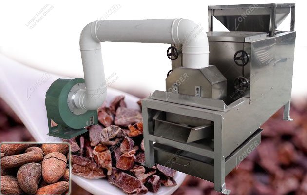 Commercial Cocoa Bean Peeling Winnowing Machine Stainless Steel for Sale