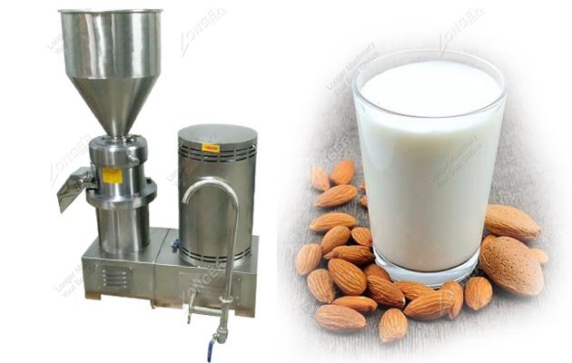 How is almond milk made in a factory?