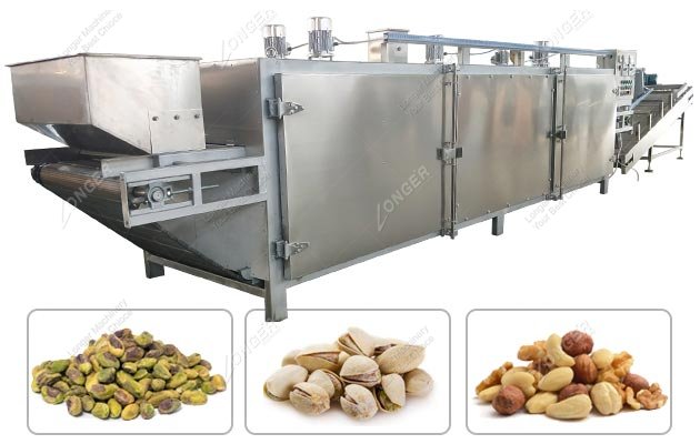 Automatic Electric Pistachio Nuts Roasting Machine 100-300 KG/H