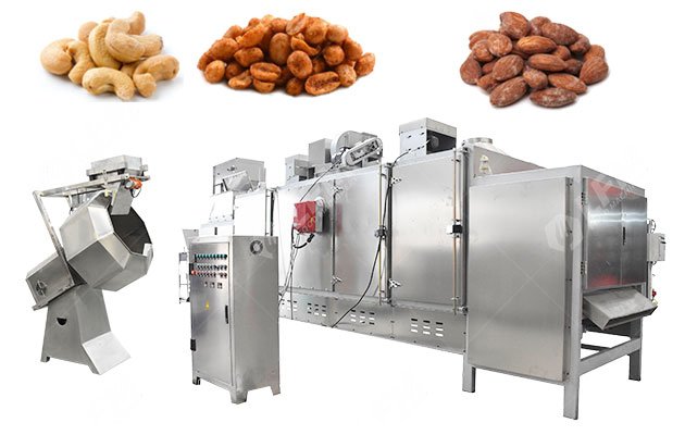Automatic Nuts Roasting and Flavoring Machine Line 300-2000 KG/H