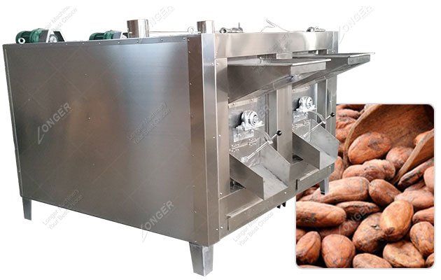 Industrial Cocoa Bean Roasting Process in a Oven