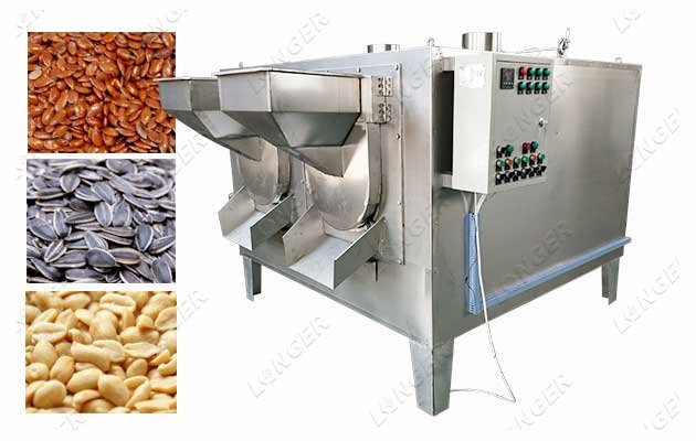 Heated Uniformly Flax Seeds Roasting Machine Stainless Steel