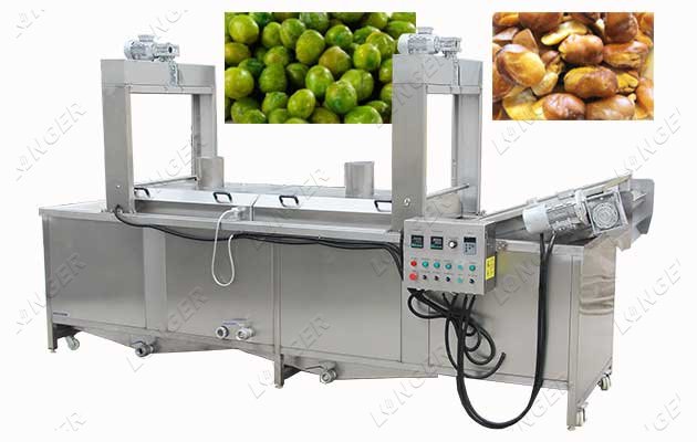 304 SS Broad Bean Green Peas Frying Machine Large Scale