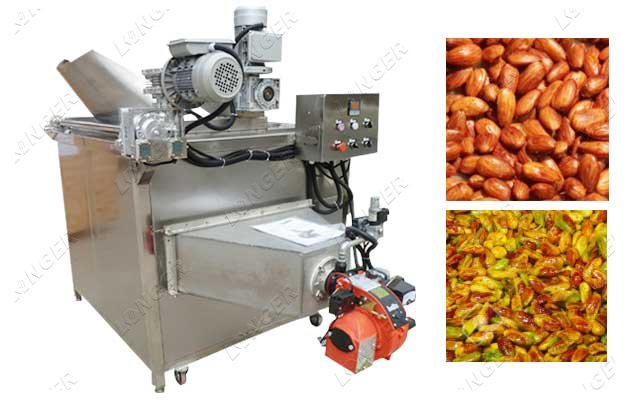Gas Heated Almond Pistachio Nuts Frying Machine Automatic