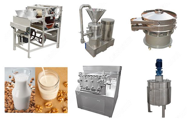 Complete Walnut Almond Milk Production Line Equipment 100KG