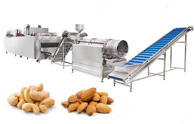 Continuous Almond Cashew Roasting Line 500-2000 KG/H